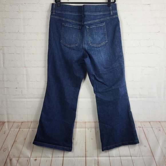 Spanx Pull On High Rise Flare Shapewear Jeans Midnight Shade Blue 3X Petite - Picture 3 of 12